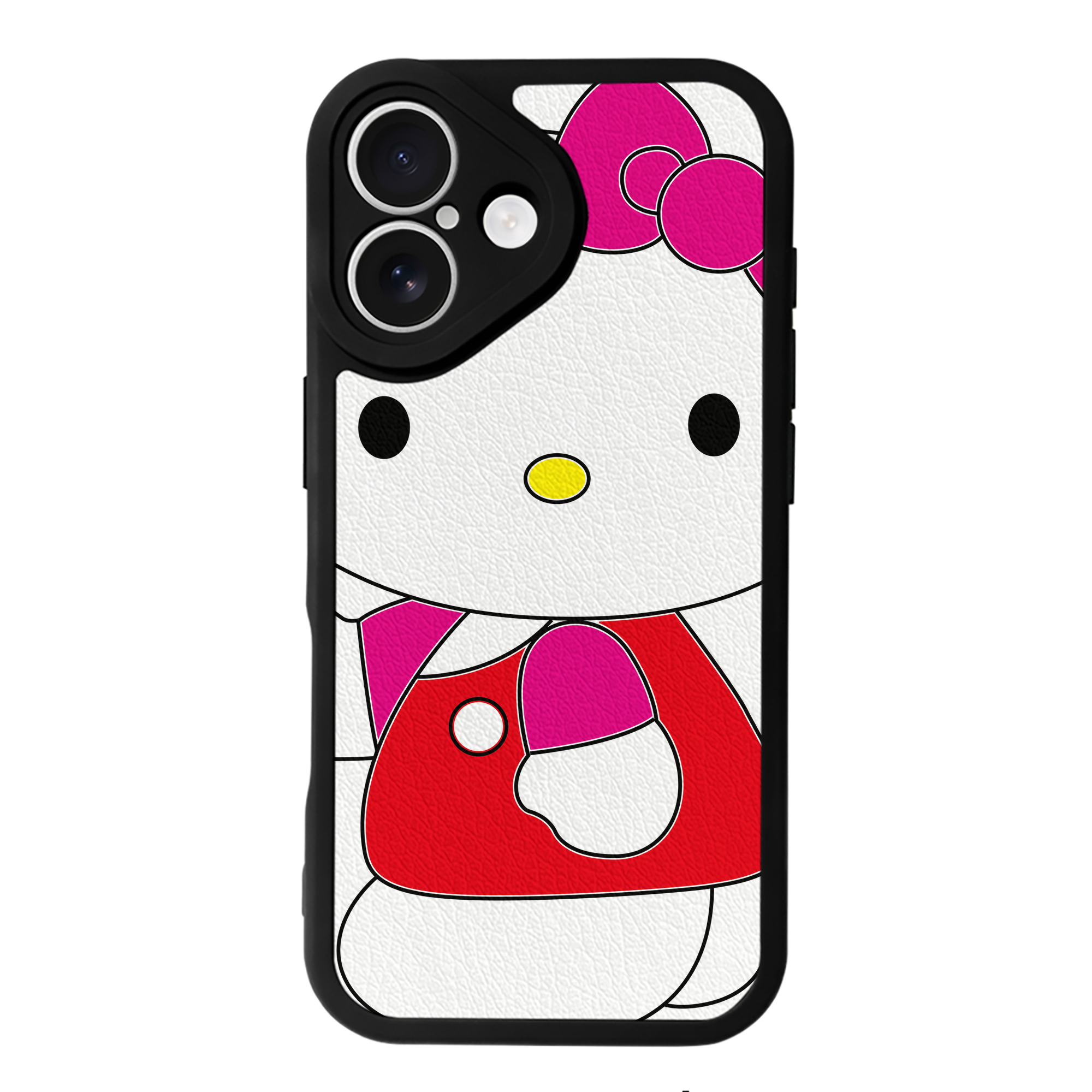 （画像用） Hello Kitty ハローキティ 【iPhone 16シリーズ対応】シリコンスマホケース（レザー調） 材質：シリコン